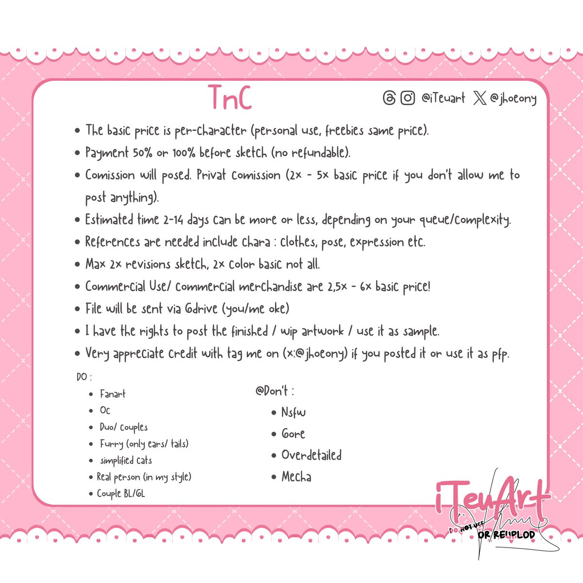 jhoeony's tweet image. OPEN COMMIS CHIBI ART 

• bisa style bay req
• couple (Price x 2) - 5k
• lama pengerjaan 1-3 x 24 jam tergantung antrian
• comersial use harga x 2,5

#zonauang #zonabu #Zonajajan #zonaba #ArtCommission