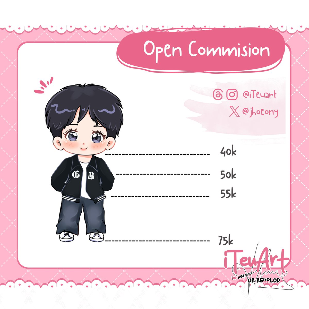 jhoeony's tweet image. OPEN COMMIS CHIBI ART 

• bisa style bay req
• couple (Price x 2) - 5k
• lama pengerjaan 1-3 x 24 jam tergantung antrian
• comersial use harga x 2,5

#zonauang #zonabu #Zonajajan #zonaba #ArtCommission