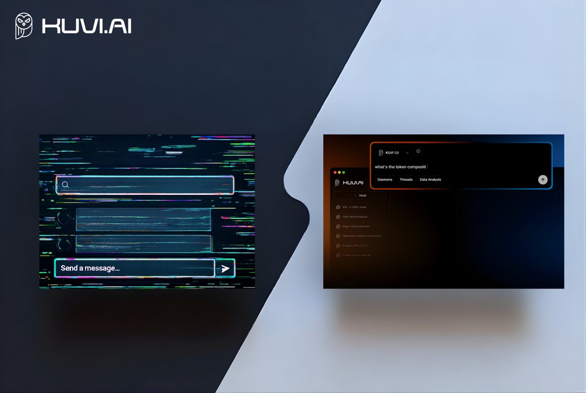 The AI+Crypto wave a year ago should have been a revolution… but most projects hit the same wall:

👉 Matching human intent to a long list of functions correctly chained and combined, is much harder than it looks.
That’s why so many gave up and pivoted.

Kuvi spent 11 months