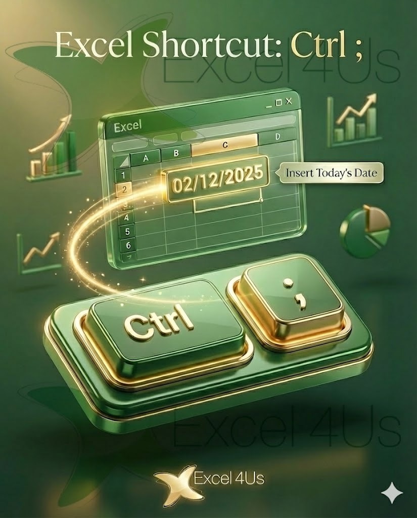 Excel4UsJo's tweet image. اختصارات إكسلاوية ⌨️💚
**Ctrl + ;**
بضغطة وحدة… الإكسل بيدرج *تاريخ اليوم تلقائيًا* وبالصيغة اللي جهازك بفهمها!
ولا تنسيق غلط… ولا “الإكسل مش راضي يفهم التاريخ” 😂

جربه واعترف: كنت بتعرفه؟ 🤓⚡️

🔄 شارك المعلومة وخلي الكل يستفيد!

#Excel #ExcelTips #ExcelShortcuts #Excel4Us