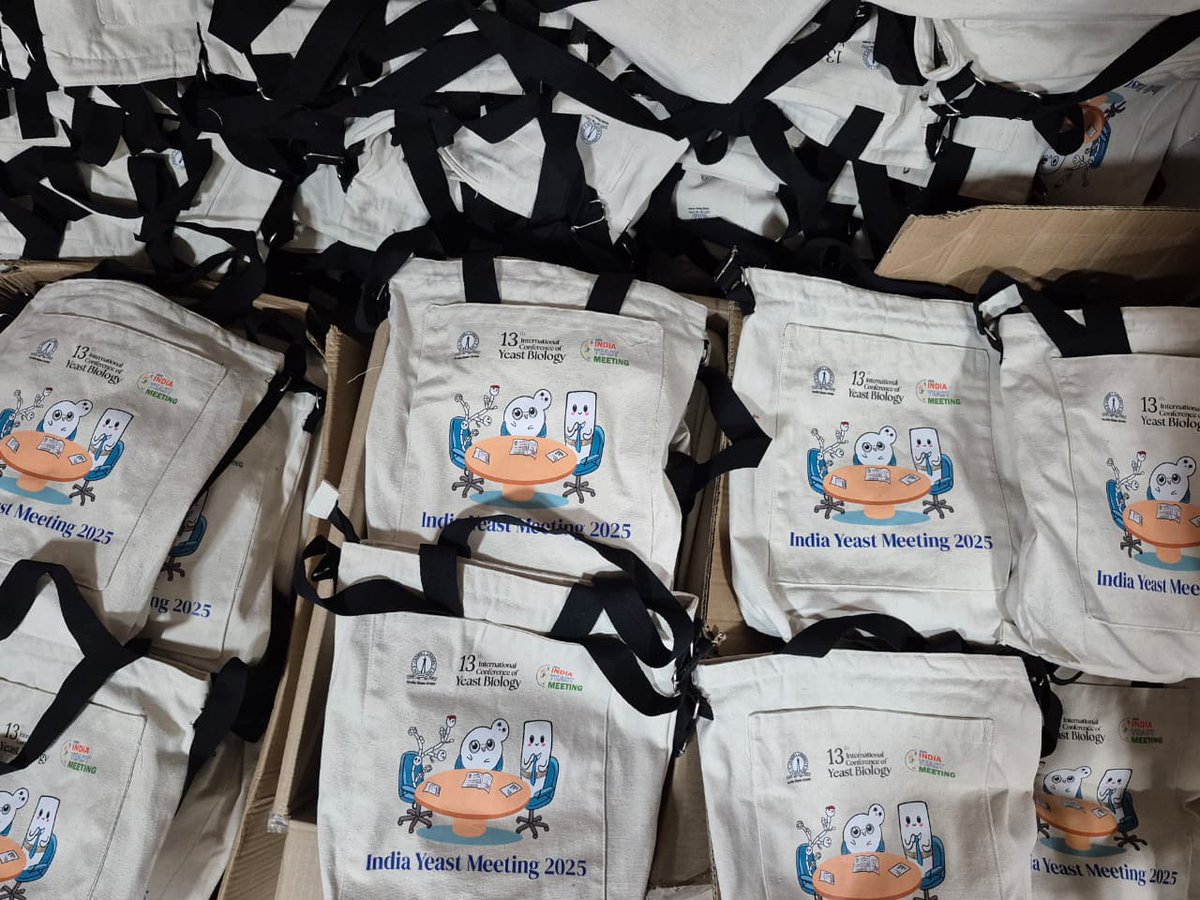 IYM_2025_IISc's tweet image. Bengaluru’s weather:  cool 😎
Our tote bags: cooler 👜
The science at IYM 2025: COOLEST 🧬🔥
Let the fun begin!
#IYM2025 #YeastVibesOnly