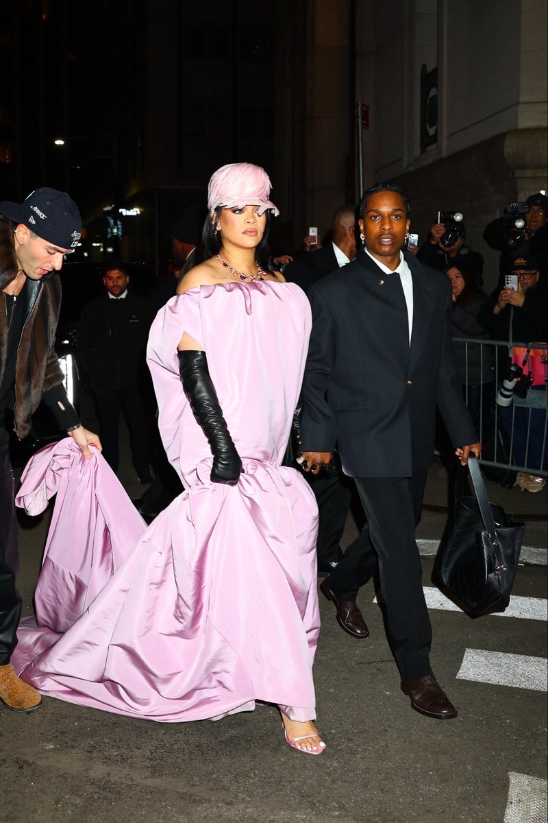 Rihanna and ASAP Rocky arriving at the Gotham Film Awards tonight.