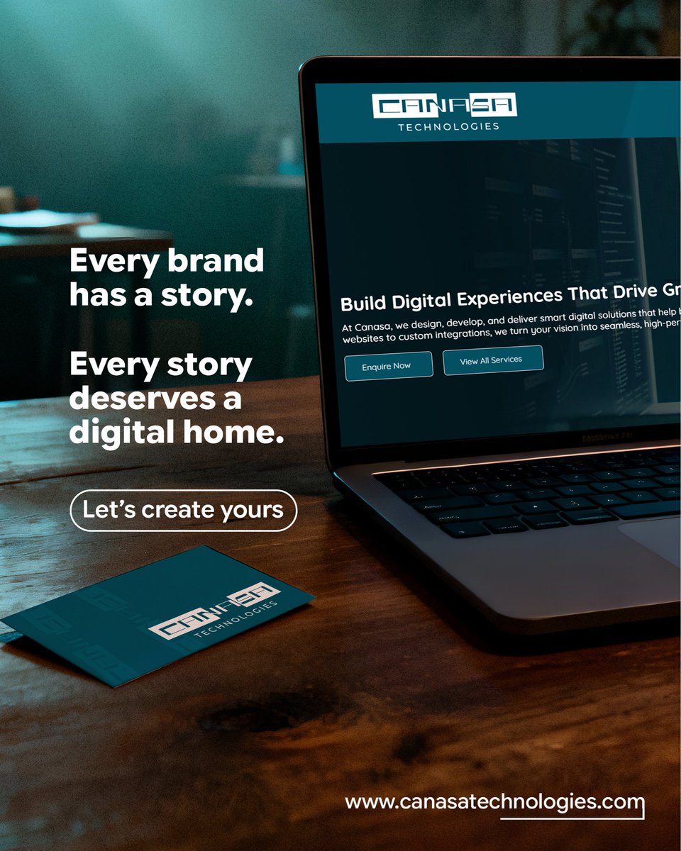 canasatech9's tweet image. Your first business card was printed.
Your next identity will be digital.
Let’s build your first website — the foundation of your online presence. #canasatechnologies #website #websitedeveloper