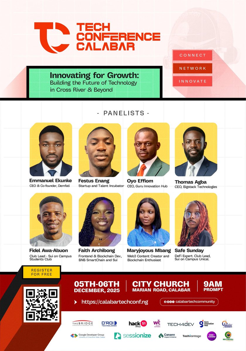 tech_calabar's tweet image. 8 Panelists🔥2 Sessions 🔥1 Stage🔥 Unlimited Energy🔥

They’re not just talking tech but would be dropping insights, stories, and strategies that could change the way you think, create, and innovate.

Secure your spot over here👇
luma.com/5t04wsl8?local…