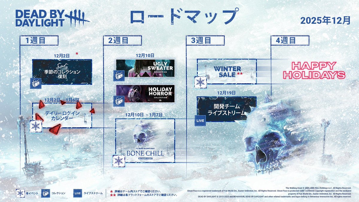 bamadbd's tweet image. 何月以来だろうか？
ロードマップとデイリーが公開
ずっと待ってたw
これ見やすいしあると便利
これからも毎月続けて欲しい！
#DBD #DeadbyDaylight