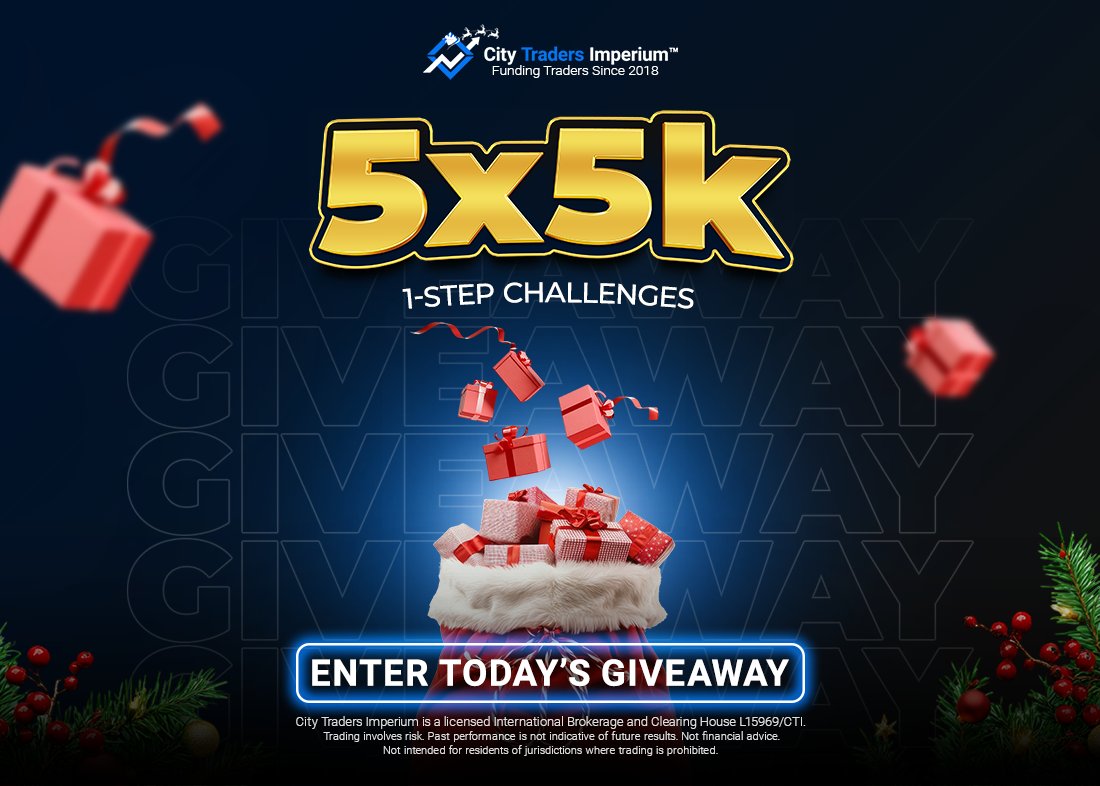 CTI_Funding's tweet image. DAY 2:🎁 WIN a 5x5k 1-Step Challenge! 🎁

It&apos;s the most wonderful time of the year! 
We are giving away funded account challenges this Christmas. 

Don&apos;t miss your chance to win one of five challenges!
Enter now: sweepwidget.com/c/95386-xrgpzq…

Tell us: What&apos;s the first trade you&apos;ll…