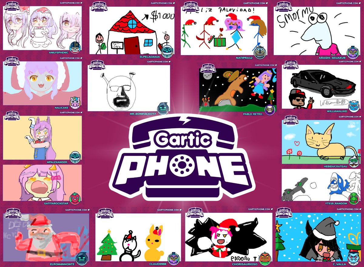 Collage de último #garticphone 💜💜