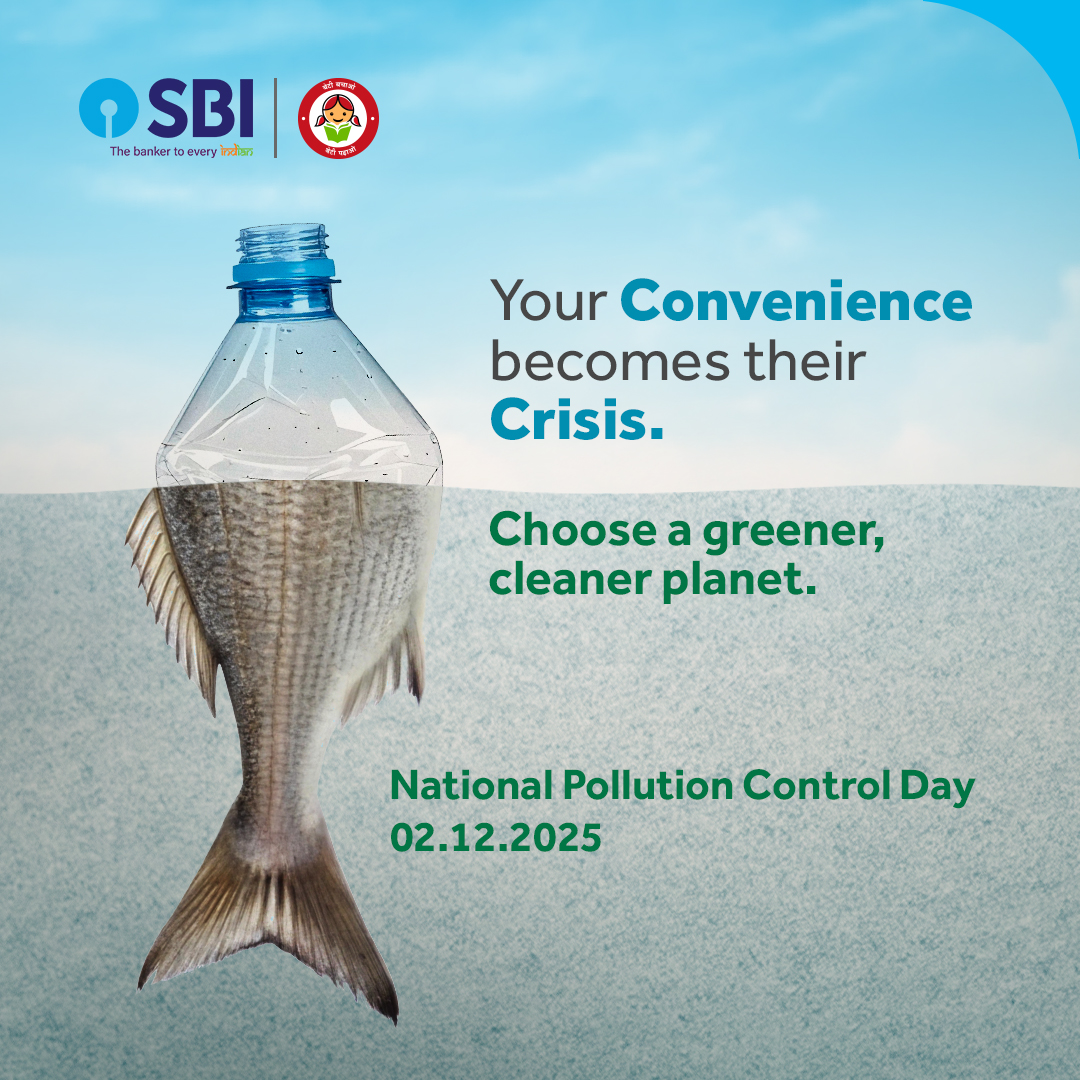 TheOfficialSBI's tweet photo. A greener planet begins with each of us.  

Let’s adopt cleaner habits today and be part of the solution, not the pollution.  

Together, we can build a safer, healthier tomorrow.

#SBI #TheBankerToEveryIndian #NationalPollutionControlDay #SaveThePlanet https://t.co/HSH1FBSuu2