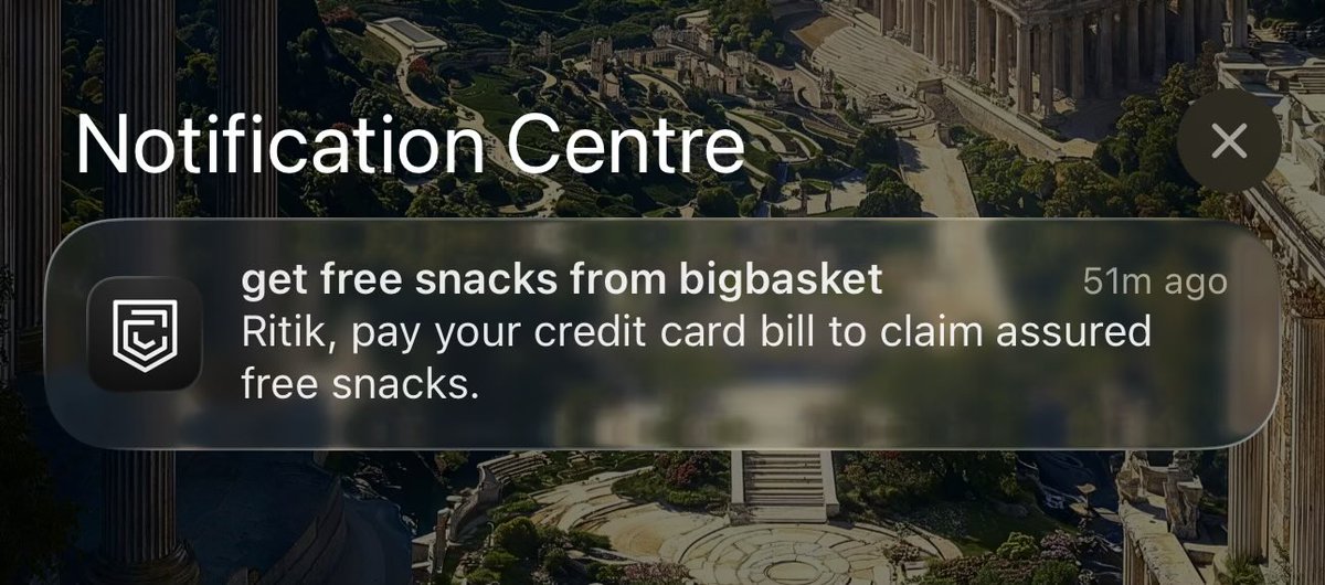 love how Cred treats me like a school kid with a credit card :)