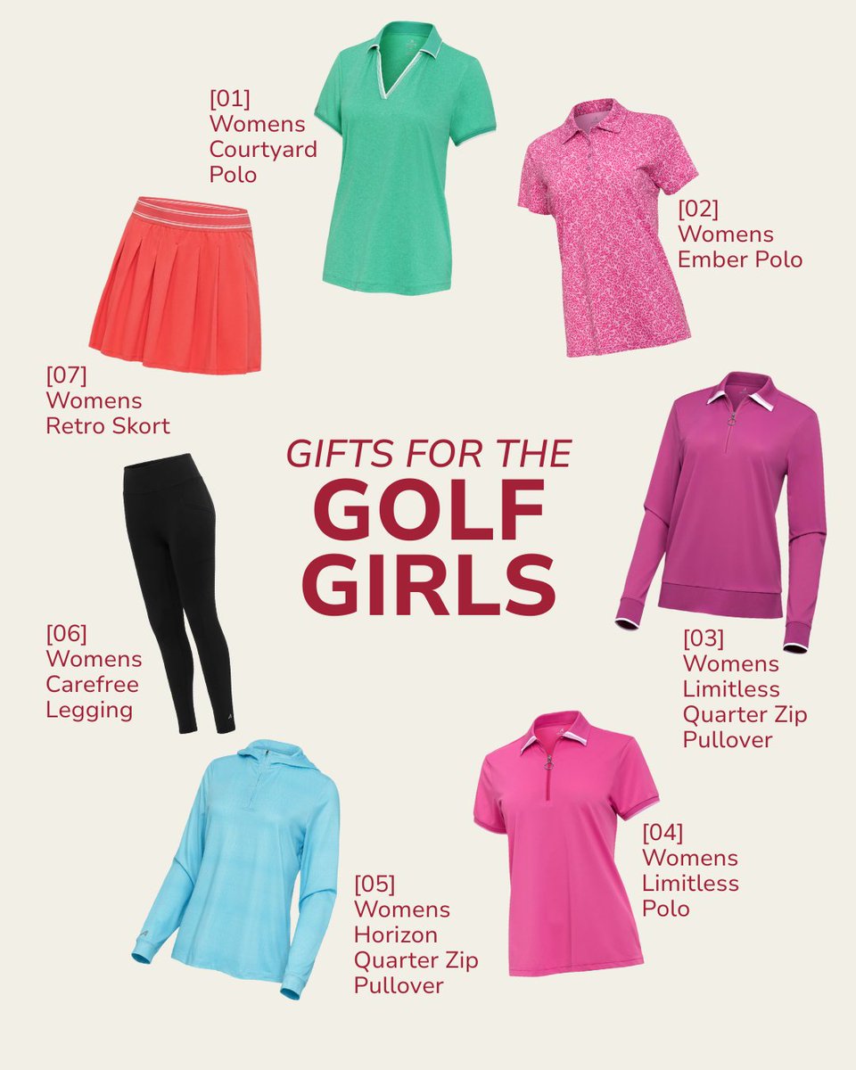 AntiguaApparel's tweet photo. PSA: Golf gifts can be cute, comfy, and course-approved. ⛳️

Find the perfect pick for the golf girl in your life — from polos to layers to performance pieces she’ll use every weekend. https://t.co/bLDg4R5Ivs