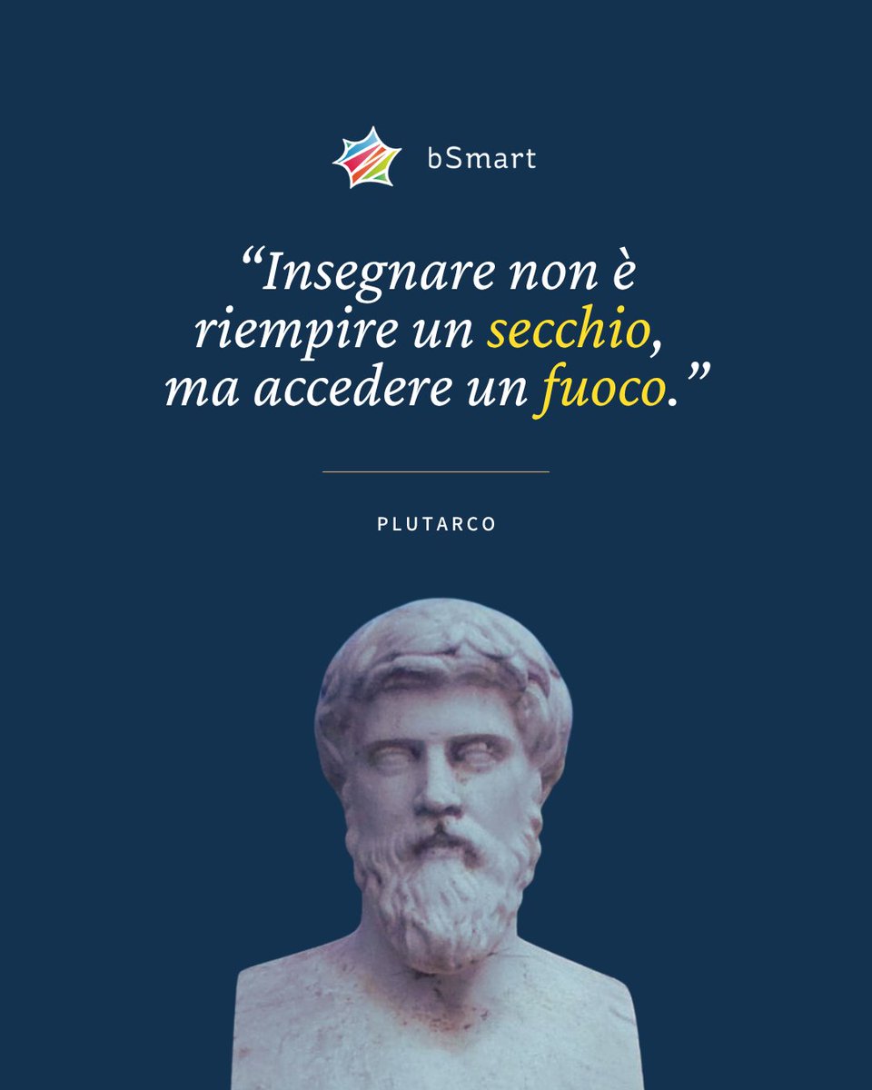 bSmart_it's tweet image. “Insegnare non è riempire un secchio,ma accedere un fuoco.”
(Plutarco)

#quoteoftheday #quotestagram #scuola #scuolaitaliana #learning #vitadaprof #imparare #eduquote #eduquotes #inspirationalquotes #inspire #teamdocenti #education #educazione #citazione