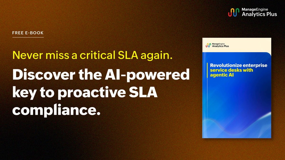 manageengine's tweet image. #AgenticAI changes that. It detects early warning signals, predicts potential roadblocks, and triggers automated workflows, helping prevent violations and perfect #SLA compliance with zero surprises.

mnge.it/dTns0