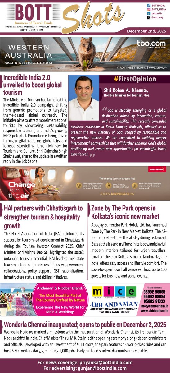 India launches <a href="/incredibleindia/">Incredible!ndia</a>  2.0, shifting from generic promos to targeted, theme-based global outreach!
A new push to attract global travellers through sustainability, responsible tourism &amp; strong MICE potential. 
#IncredibleIndia #TourismIndia #GlobalTourism #MICEIndia

The