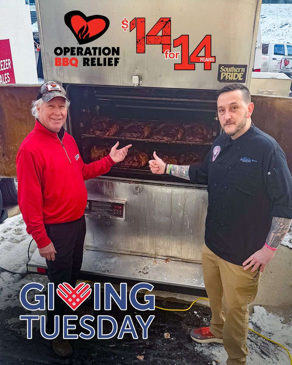 OpBBQRelief's tweet photo. $14 for 14 is ON! 🔥

We need 6,250 people to give $14 today. Help us deliver hot meals, dignity, and normalcy to disaster survivors as we build toward 14 million meals.

Give $14 now! 👇
🔗https://t.co/PYfDU5sycN

 #GivingTuesday #OperationBBQRelief https://t.co/uLPKb8XIKX