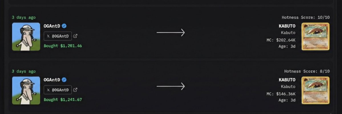 AlphaBlockAI's tweet image. Influencer @0GAntD quietly started loading up on $KABUTO before anyone was watching.

Our system flagged the initial buy and rated it an 8/10 hotness score after evaluating early positioning behavior, signal strength on entry, and the underlying structure forming around the…