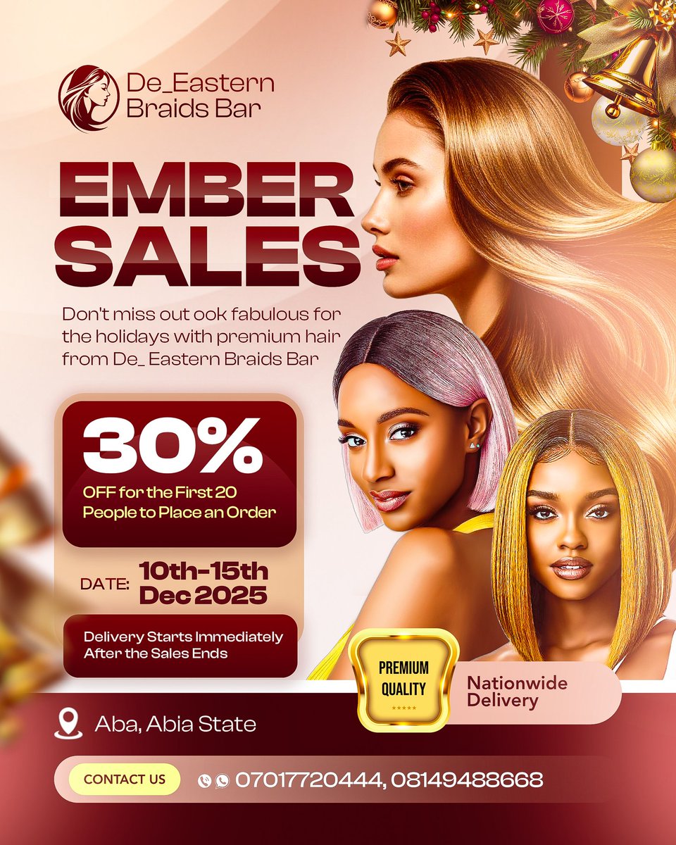 _WisdomFranklin's tweet image. Day 2🔥🔥
I worked on a wig and hair extension promo flyer ... The goal was to let the hair textures catch the eye while keeping the whole design easy to read Christmas challenge and I am moving on to the next one with good energy.
@flyestnigga001
#GraphicsDesign