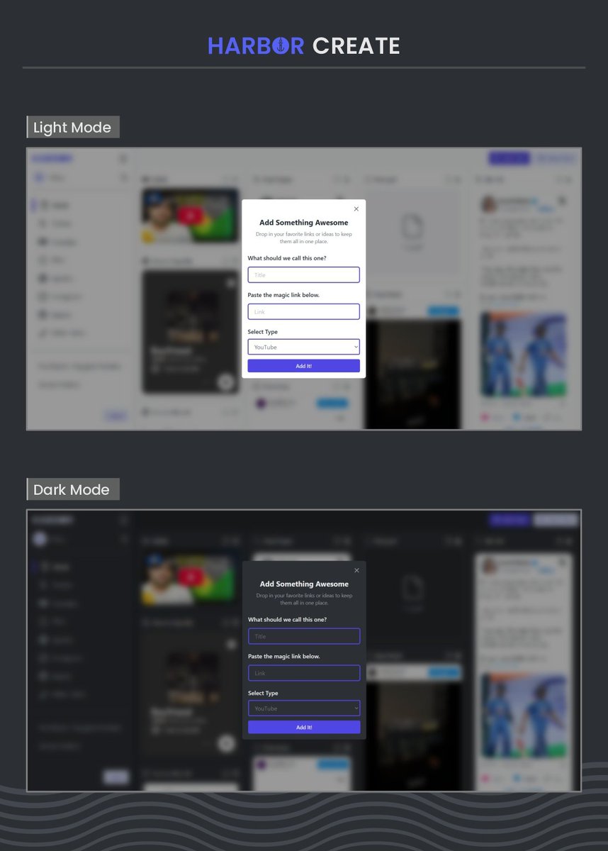 _debesh2604's tweet image. Tired of losing links in chat chaos? 😮‍💨
I built HARBOR ⚓ — a clean home for every link, idea &amp;amp; inspo you want to revisit.
Grateful for the help from @kirat_tw 🤝
Check it out 👇
harborflow.vercel.app

#100xDevs #buildinpublic