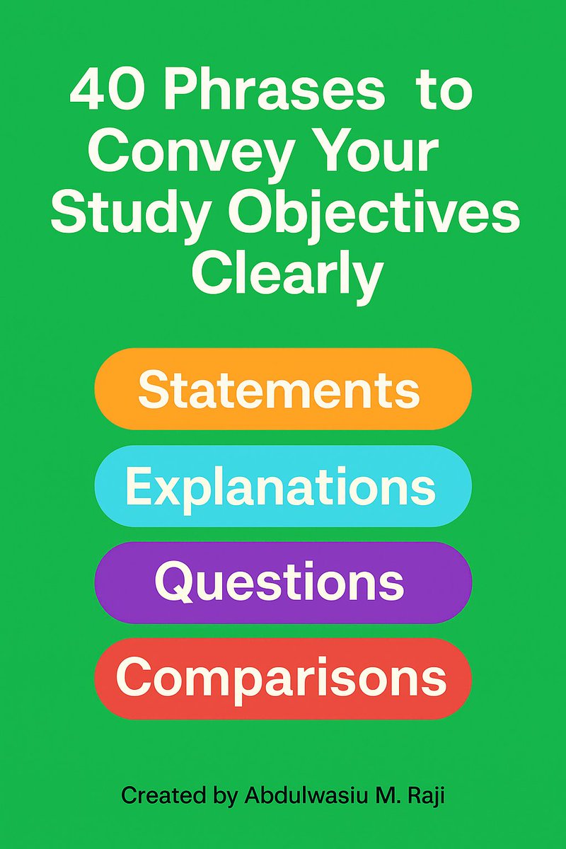 40 Phrases to Convey Your Study Objectives Clearly.

In research writing, clarity and focus are key especially when stating your study’s objectives. 

Examiners, journal editors and reviewers want to know exactly what your research sets out to achieve. Vague or complex statements