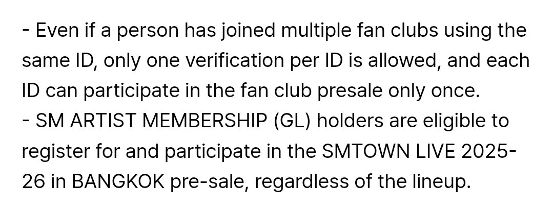 #SMTOWNLIVE2025_26_BANGKOK
ทุกคนคะ ใครหารเมมดูดีๆนะ
1 Weverse ใช้ได้ 1 Membership 
ส่วน 1 Membership กดได้กี่ใบ รอติดตามค่ะ