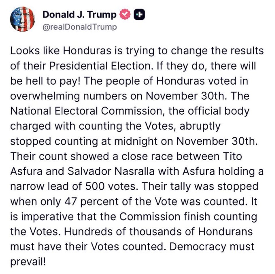 Someone explain how multiple U.S. Elections have been proven to be rigged but no one has been arrested at the top level for the crime…yet Trump is demanding justice in Honduras for a rigged election?

Is it because the same people who rigged it here are on Epstein’s List…🤫🤐