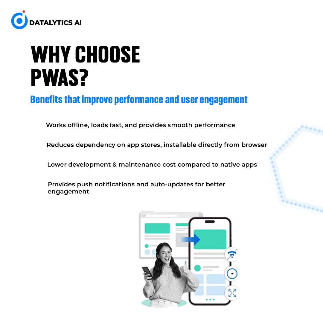 DatalyticsAi's tweet image. Apps without the app store? ✨
PWAs load fast, work offline, and feel like native apps — right in your browser.

#PWA #WebDevelopment #Frontend #TechSimplified