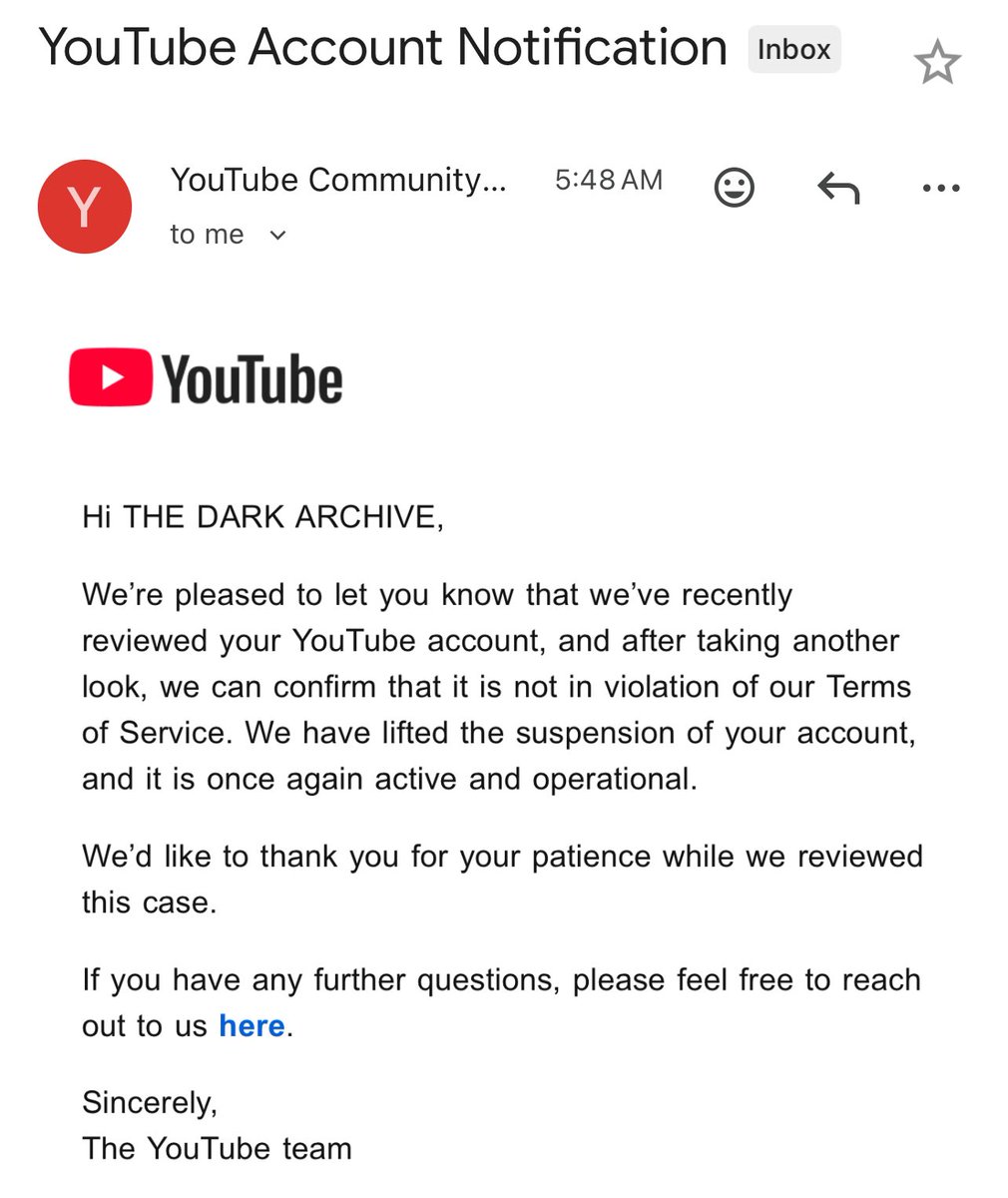 thedarkarchive4's tweet image. WE ARE SOOOO BACK 🎉🎉🎉🎉🎉

After 15 days of fighting on X, I literally can’t believe it. It felt like a nightmare.

@TeamYouTube thank you for giving me a fair review.

But am I okay now even I got my channel back?

No — 15 days of fear and stress … 15 days stuck on X…