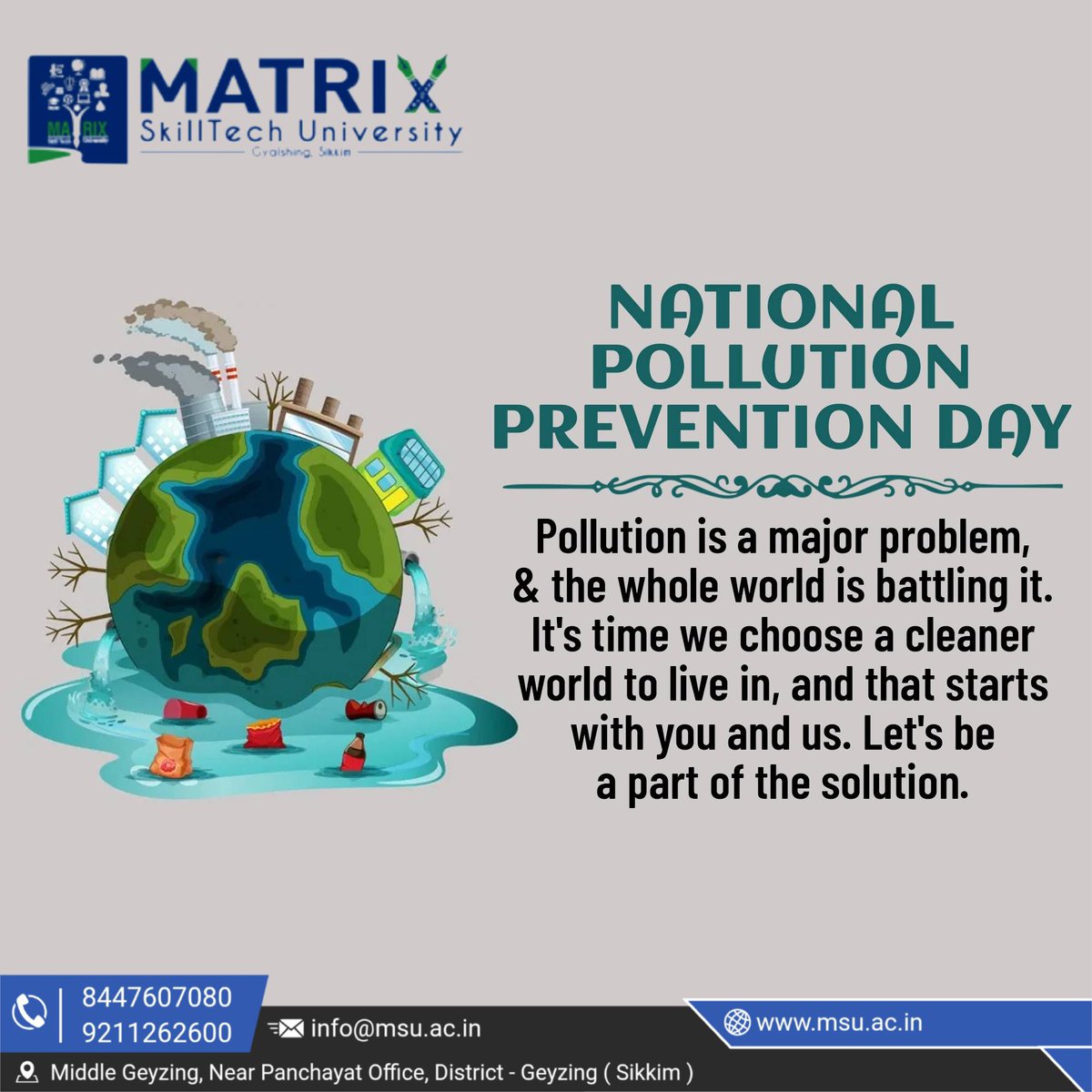 university19447's tweet image. “Happy National Pollution Prevention Day from Matrix SkillTech University! 🌿🌍
Today, we renew our commitment to protecting our planet by reducing pollution.&quot;
#NationalPollutionPreventionDay #MatrixSkillTechUniversity #GoGreen #SaveEnvironment #EcoFriendly #SustainableFuture