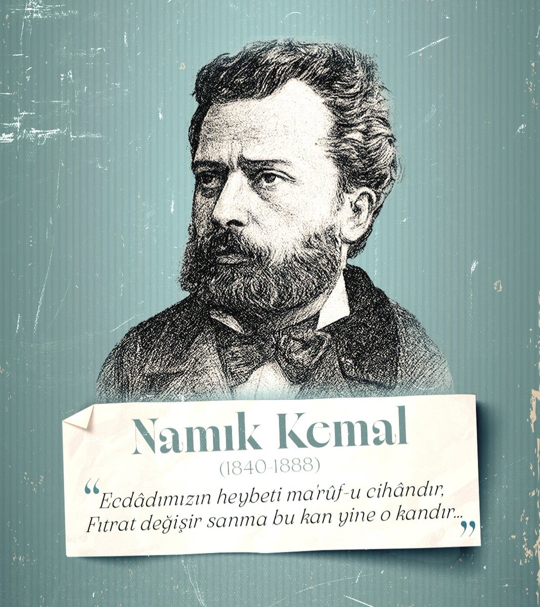 Vatan şairi Namık Kemal'i saygı, rahmet ve minnetle anıyorum. Ruhu şad olsun...