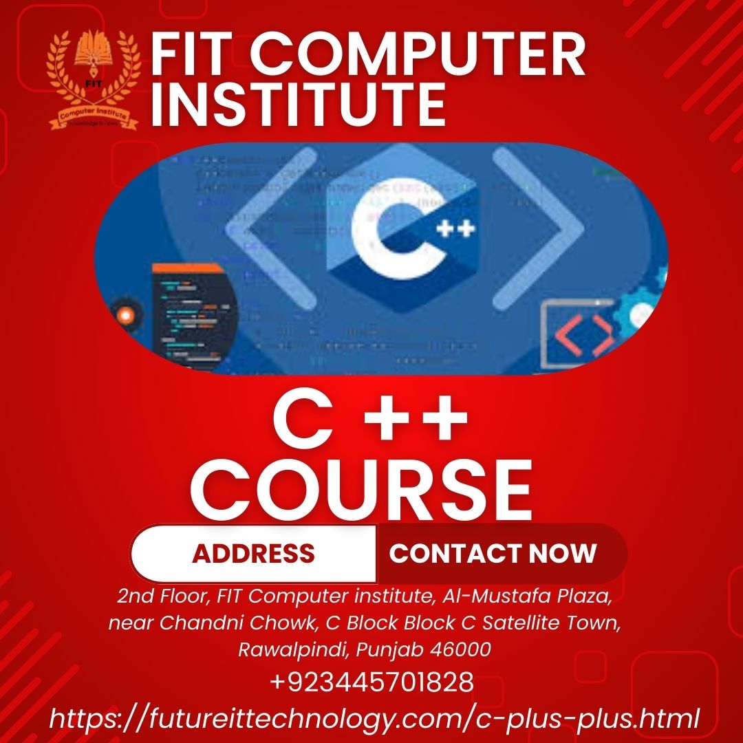 FitComputer's tweet image. C + +( Plus Plus ) Course In Rawalpindi And Islamabad
futureittechnology.com/c-plus-plus.ht…
futureittechnology.com
Address:
2nd Floor, FIT Computer institute, Al-Mustafa Plaza, near Chandni Chowk, C Block Block C Satellite Town, Rawalpindi, Punjab 46000, Pakistan
Phone: +92 344 5701828
#c++