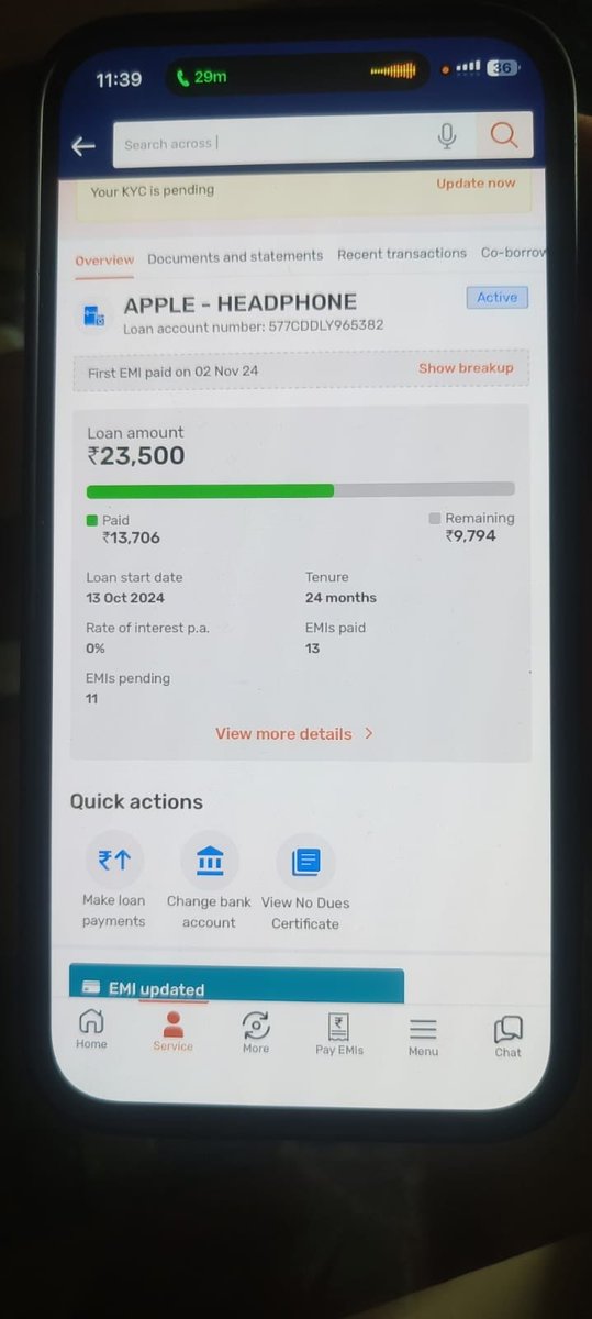 sidcity08's tweet photo. @Bajaj_Finance I have spoken to your executive! Please check this! There is no quick action available to pay my Car EMI! This has been going on since last month and today I could see bounce charges of 1800+500 on my 979 amount. Due to your application glitch I had to pay bounce charges. https://t.co/skEly6yqZL