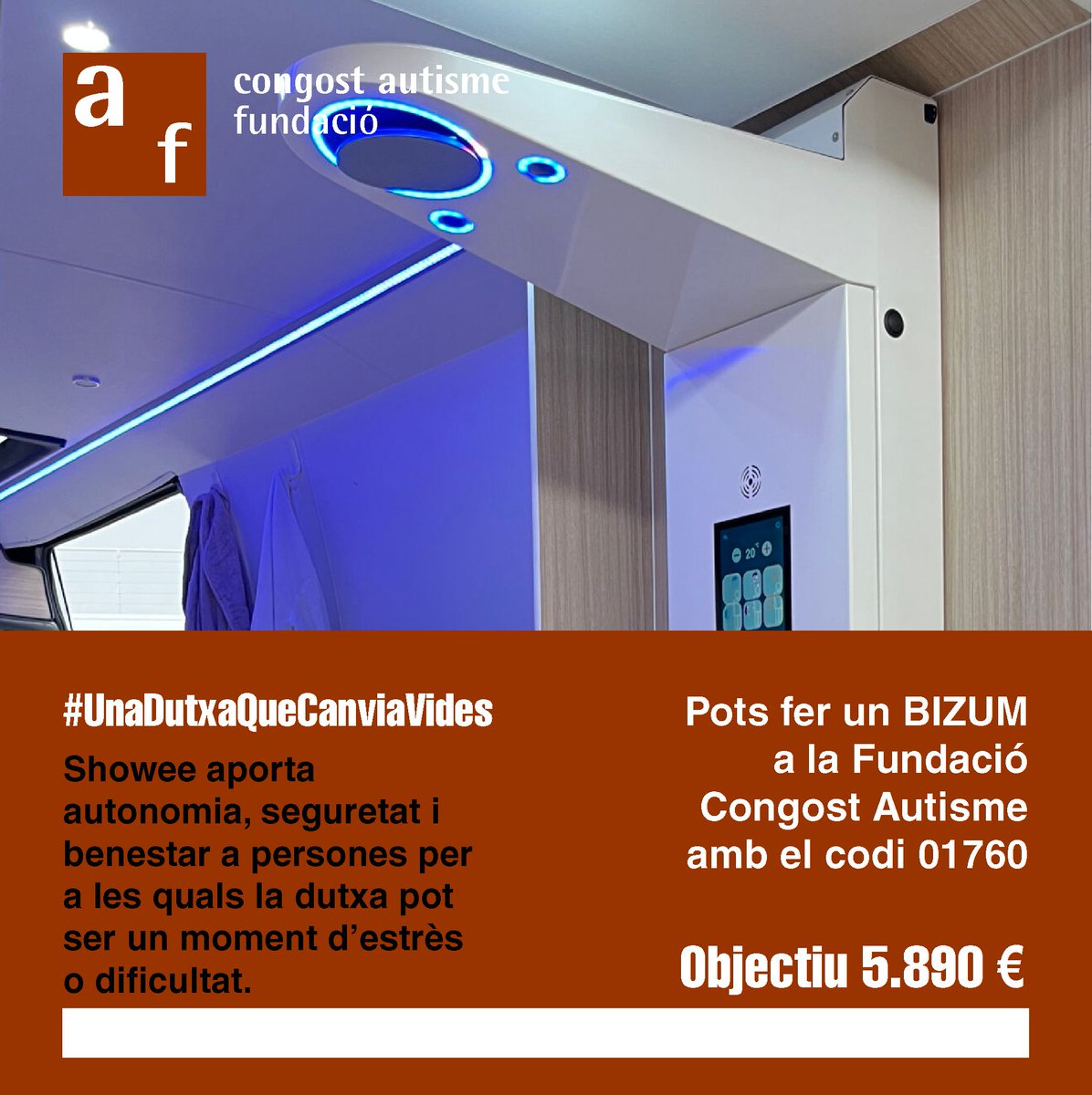 AutismeFundacio's tweet photo. Avui és #GivingTuesday necessitem una dutxa @Showee per les persones amb TEA que viuen a @autismegarriga. Autonomia, seguretat, i control de l’impacte sensorial. Fes un bizum al 01760 o posa’t en contacte amb info@autismefundacio.com. Ajuda’ns a fer-ho possible! https://t.co/hpZbaprAVk