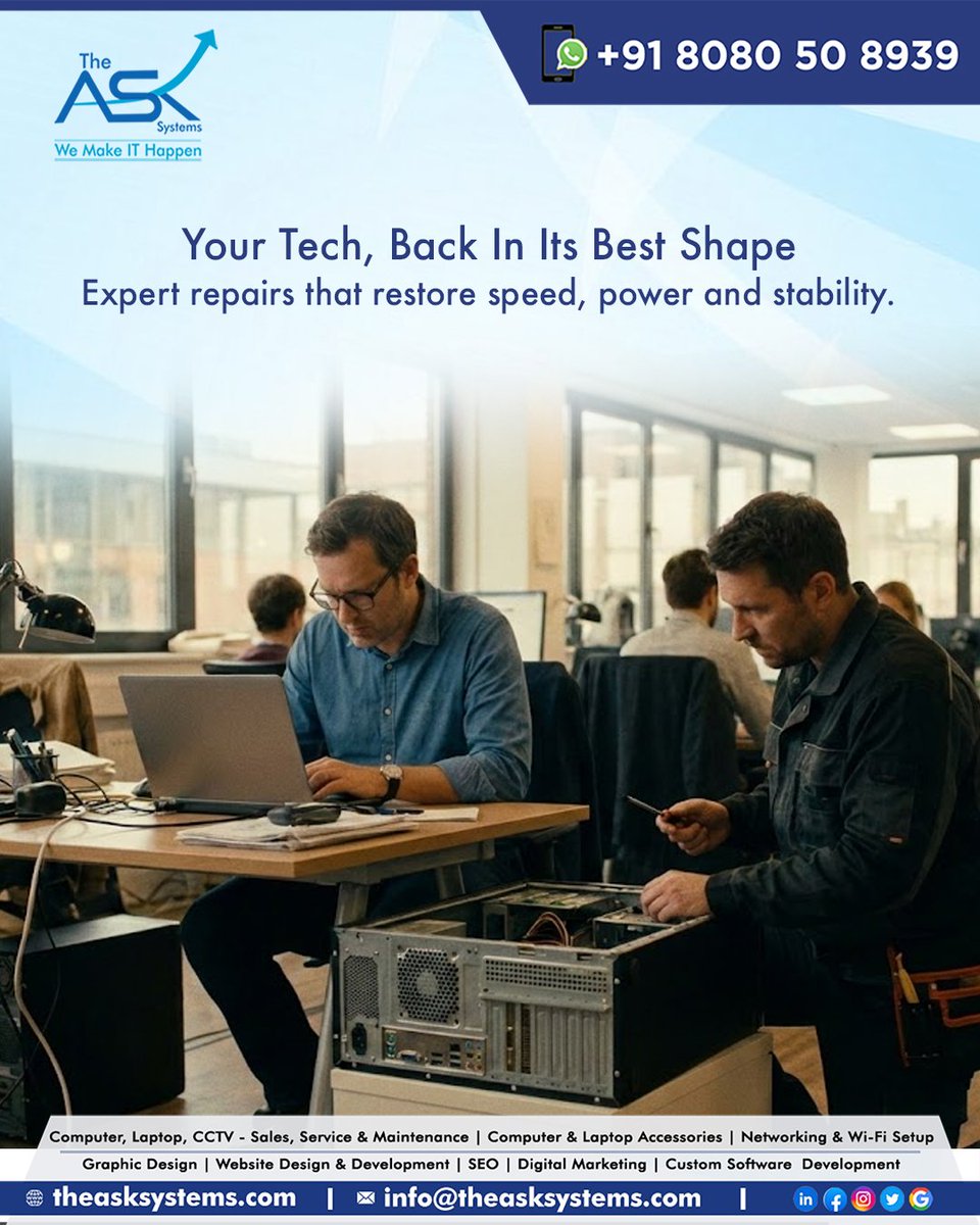 theasksystems's tweet image. 𝗬𝗼𝘂𝗿 𝘁𝗲𝗰𝗵, 𝗯𝗮𝗰𝗸 𝗶𝗻 𝗶𝘁𝘀 𝗯𝗲𝘀𝘁 𝘀𝗵𝗮𝗽𝗲 𝘄𝗶𝘁𝗵 𝗿𝗲𝗽𝗮𝗶𝗿𝘀 𝘁𝗵𝗮𝘁 𝗿𝗲𝘀𝘁𝗼𝗿𝗲 𝗽𝗼𝘄𝗲𝗿𝗳𝘂𝗹 𝗽𝗲𝗿𝗳𝗼𝗿𝗺𝗮𝗻𝗰𝗲, 𝗱𝗲𝗽𝗲𝗻𝗱𝗮𝗯𝗹𝗲 𝘀𝗽𝗲𝗲𝗱 𝗮𝗻𝗱 𝗹𝗼𝗻𝗴-𝗹𝗮𝘀𝘁𝗶𝗻𝗴 𝘀𝘁𝗮𝗯𝗶𝗹𝗶𝘁𝘆.

#ITSupport #AMCSolutions #BusinessContinuity