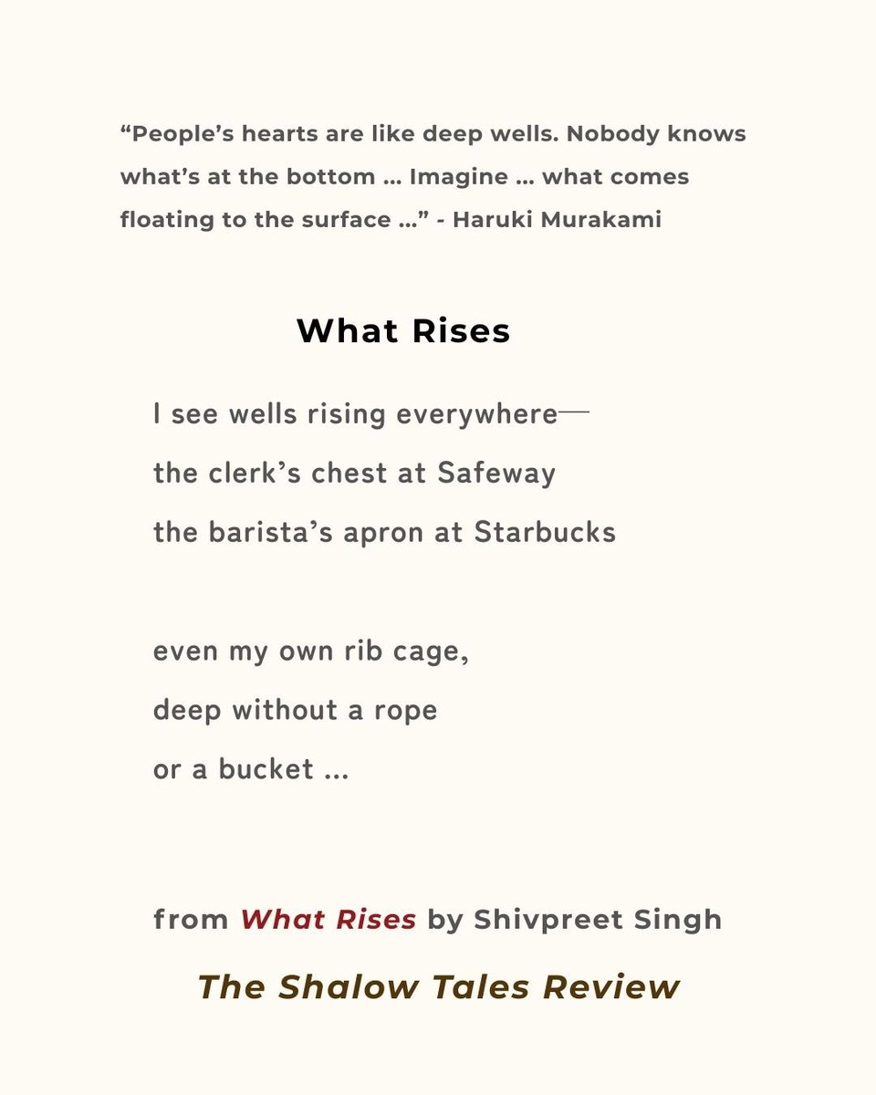 shivpreetsingh's tweet image. I am much grateful to Junaid Ahmed Ahangar, the editor at @ShallowTales for including my poem “What Rises” in the current issue of this beautiful literary magazine.
