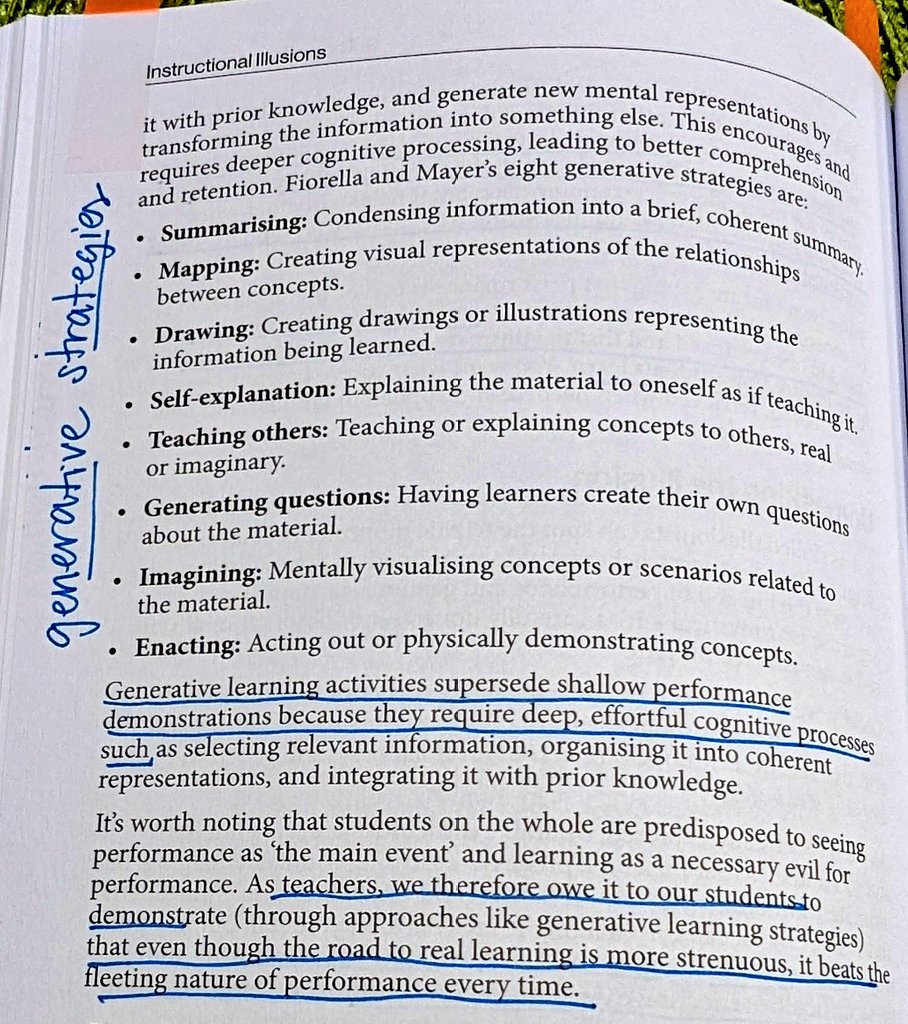 emytomita's tweet image. Want deeper learning? Skip the show, spark the thinking. 🔥
Summarizing, mapping, drawing, explaining, questioning, imagining, acting—generative strategies turn effort into understanding. @
#CognitiveScience #GenerativeStrategies #InsightfulReading #Great4Practicioners