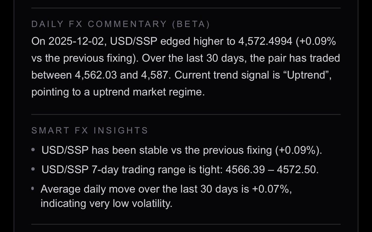 SavvyGorilla's tweet photo. Daily FX commentary and smart FX insights.
For more visit https://t.co/lzJD8mgxdT
#SavvyRilla #SavvyGorilla #SavvyRillaFXAPI #SouthSudan #USDSSP #MarketWatch https://t.co/udXI4niQVT