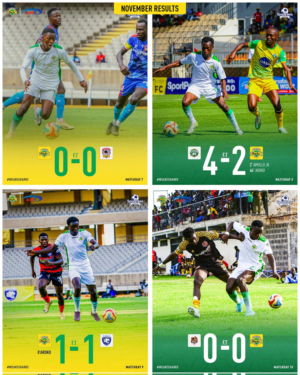 Three draws, one loss. November wasn’t kind, but it was honest.

#WeAreSharks | #TwendeGame