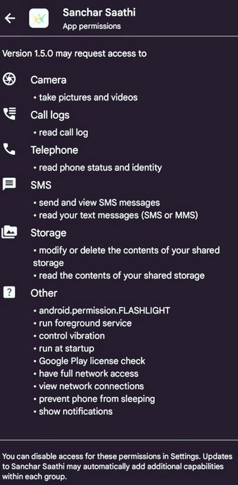 Nher_who's tweet image. Sanchar sathi

- can take pic &amp;amp; vids for you
- can send SMS from your phone
- can delete content from your phone
- can have your location, call log
- can have your access to your identity

In short the Govt via Sanchar sathi will control your phone.

Welcome to Democracy 2.0
