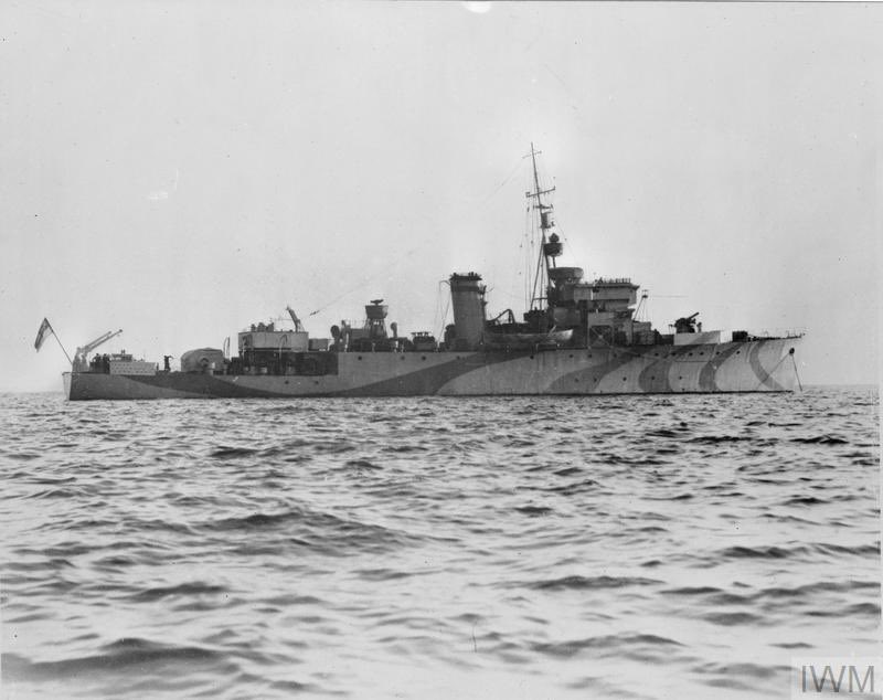 Algerine (Reciprocating engined) class minesweeper HMS Hound (J 307): Laid down at Lobnitz &amp; Co. Ltd. Renfrew, Scotland 02.12.41.