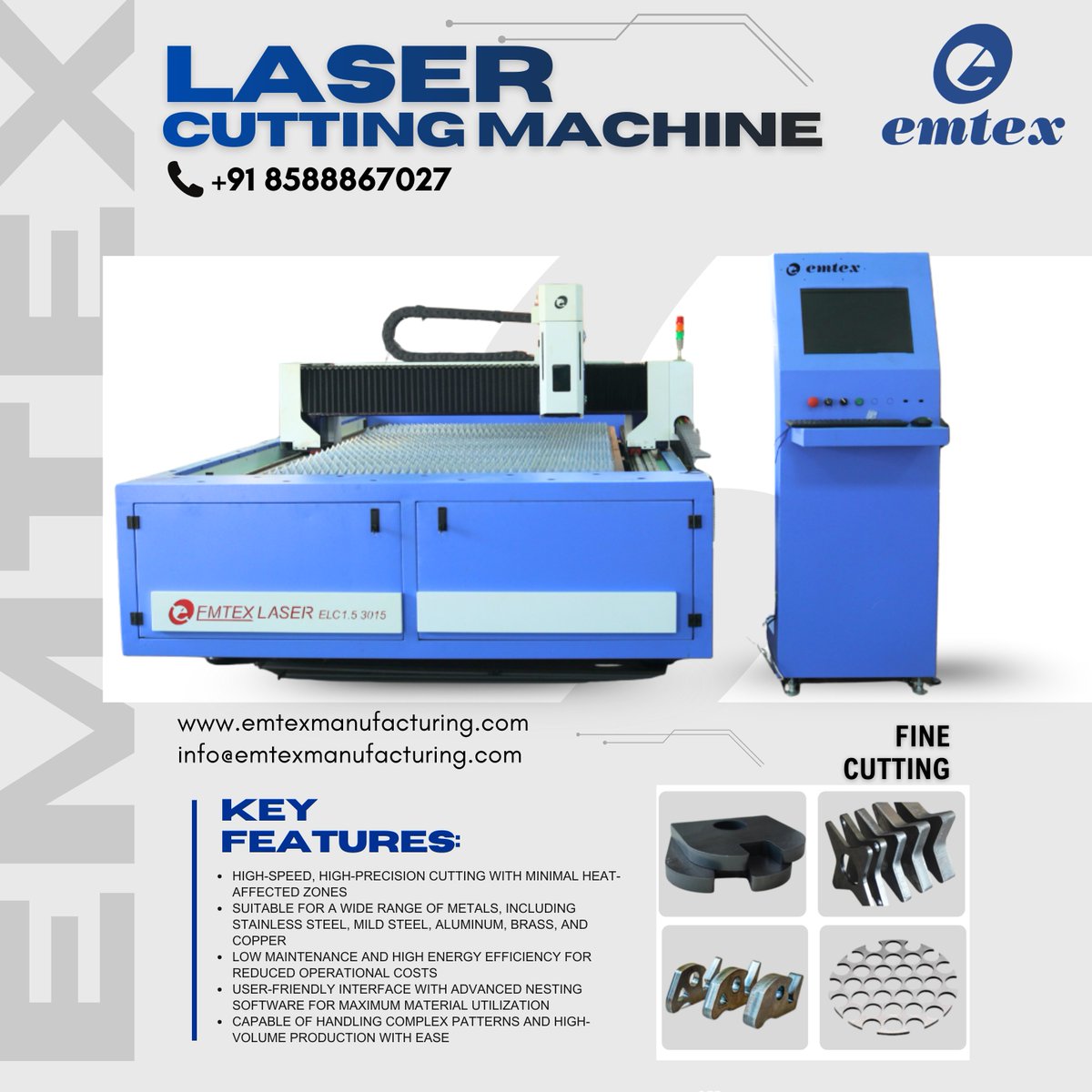 emtex_machines's tweet image. Cut Faster. Cut Smarter. Cut Perfect.
Emtex Laser Cutting Machines deliver unbeatable precision for every metal type.
📞 +91 8588867027
🌐 emtexmanufacturing.com
📩 info@emtexmanufacturing.com
#LaserCutting #EmtexLaser #MetalWorking #CNCcutting #IndustrialMachinery