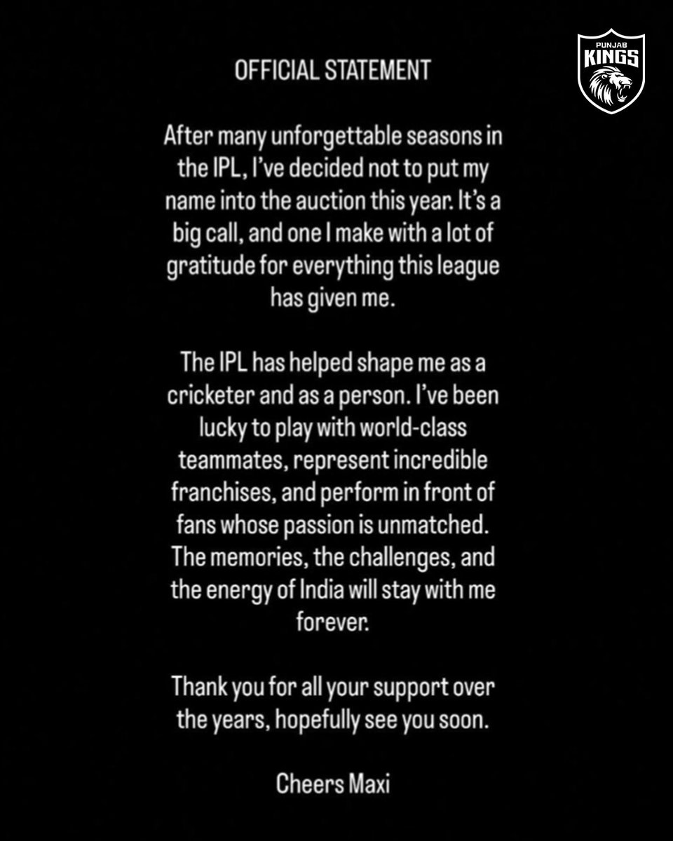 The IPL will miss its 🔝 showman. 💥

Thank you, Maxi! ♥️