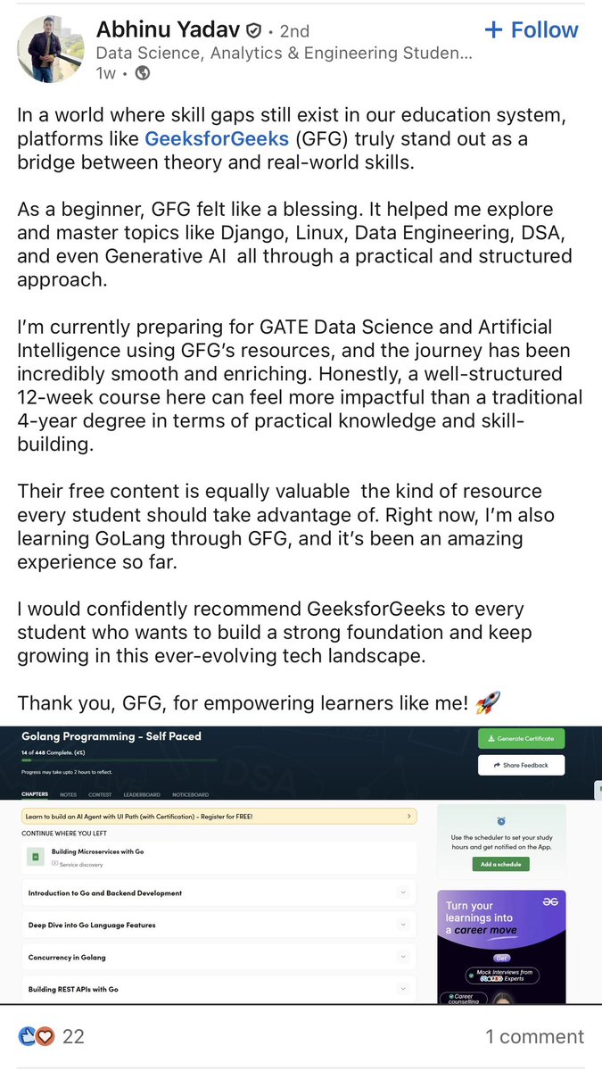 geeksforgeeks's tweet image. Made our day 🥹