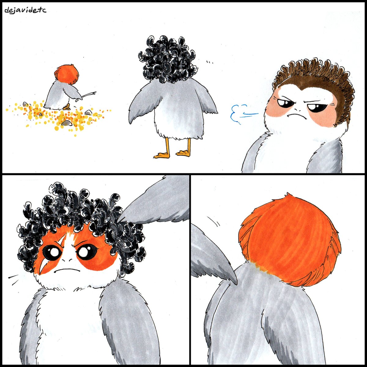 dejavidetc's tweet image. new commission for @Yananiris ❤️
#porgs #kylux