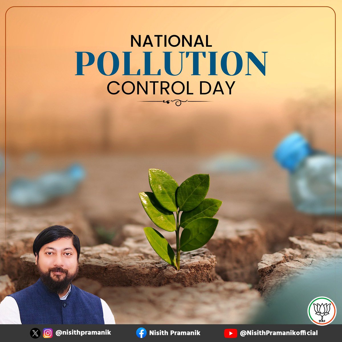 NisithPramanik's tweet image. On #NationalPollutionControlDay, let’s commit to cleaner air, safer water, and a healthier planet.
Small actions—less waste, more trees, sustainable habits—can create a better tomorrow.