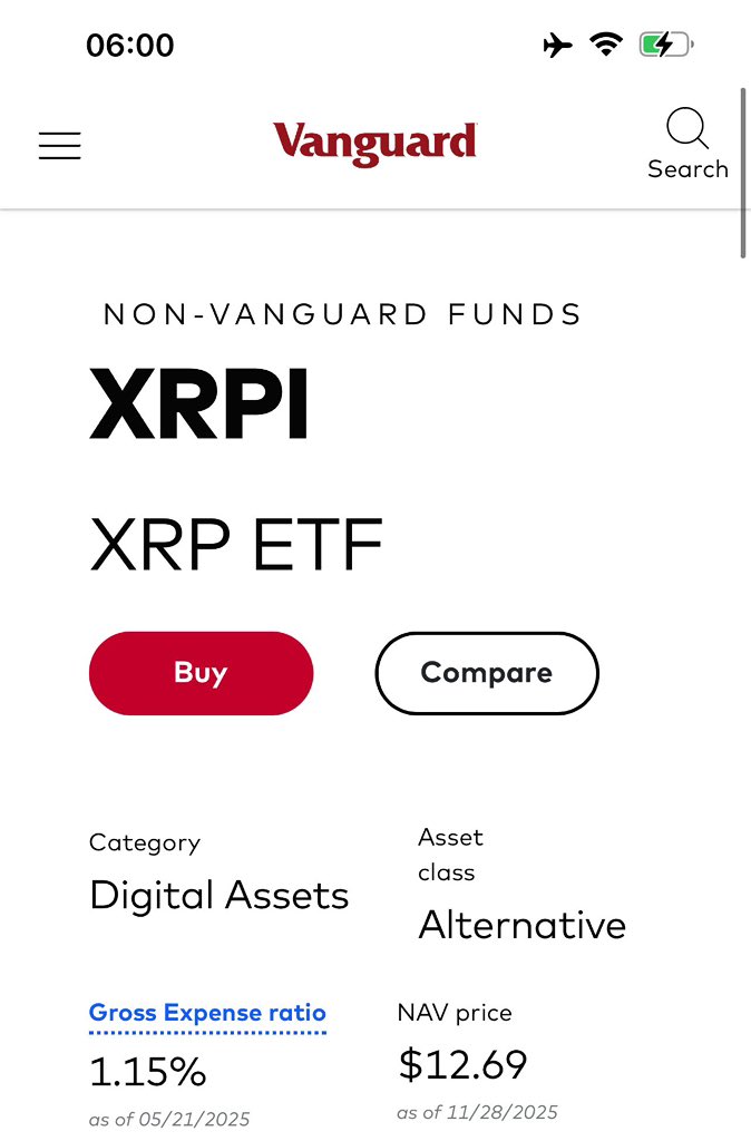 amonyx's tweet image. 💥 JUST IN: $11 trillion Vanguard to finally allow clients access to #XRP ETFs starting tomorrow — Bloomberg

Bullish 🚀