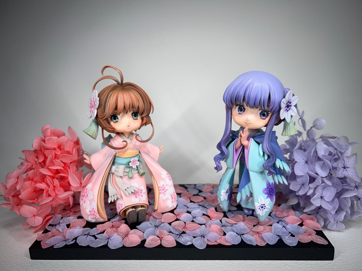 YiiGkStudio's tweet photo. 《カードキャプターさくら》
木之本桜＆大道寺知世（和服 Ver.）
原型 :烘山芋
塗裝:me https://t.co/H0qnx2buJi