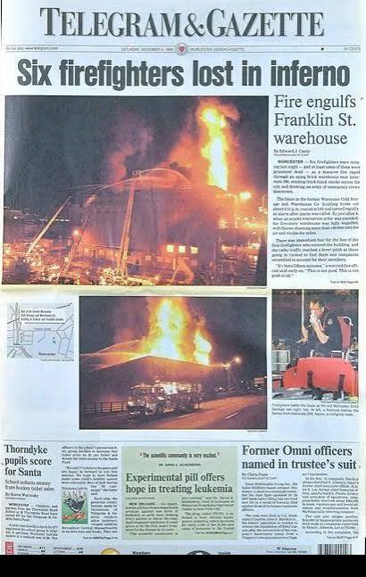 Remember “THE WORCESTER 6” DEC 3, 1999 LODD Worcester Cold Storage Fire Lt. Thomas Spencer, FF Paul Brotherton, Lt. Timothy Jackson, FF Jeremiah Lucey, Lt. James Lyons &amp; FF Joseph McGuirk. So much has been learned from their ultimate sacrifice. <a href="/WorcesterFD/">Worcester Fire Dept.</a> <a href="/WorcesterFD1009/">Worcester Fire Fighters Local 1009</a> 🙏