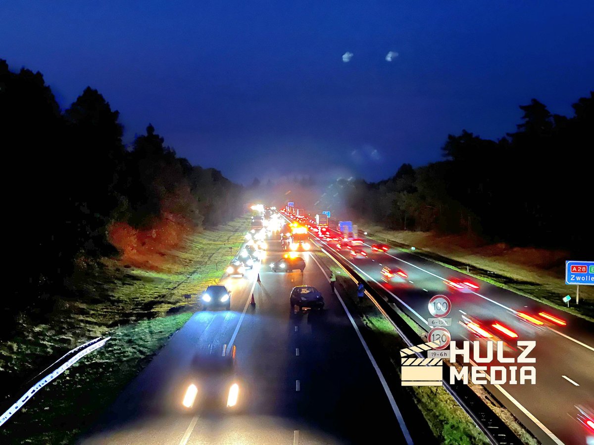 Ongeval op A28 bij Nunspeet richting Harderwijk