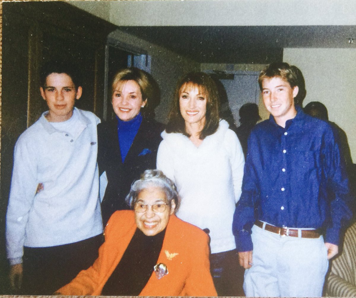 Noelxaloha's tweet image. Celebrating #RosaParks-In 1999 Brought beloved friend Mrs. Rosa Parks to LA from Detroit, hosted her with another dear friend Jane Seymour and our sons.
