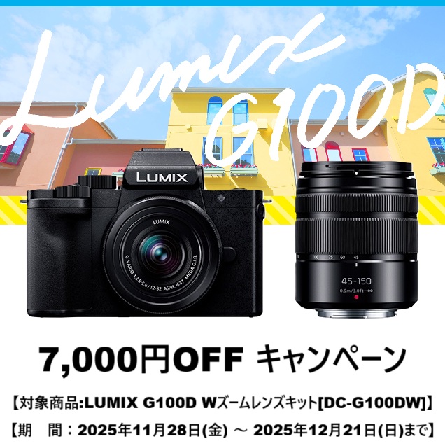 期間限定で更に値下げ中！LUMIX DC-G100D ダブルズームレンズキット Panasonic LUMIX G100D Wキット 標準ズームレンズ＋望遠ズームレンズ
