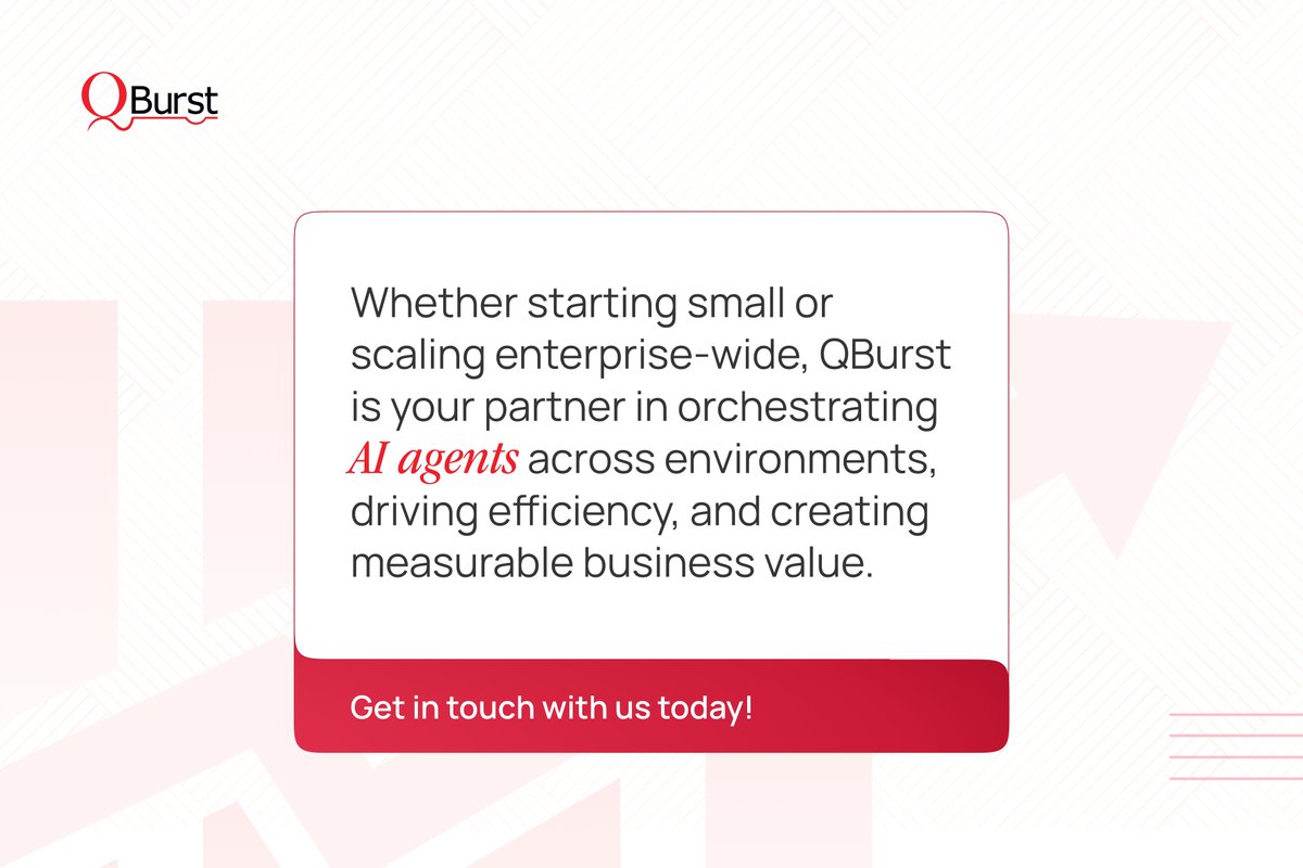 QBurst's tweet image. As 86% of executives anticipate major automation gains from AI agents by 2027 (IBM), effective management is key. We offer AI Agent Management Solutions designed to improve visibility, strengthen governance, and optimize performance. Learn more here: bit.ly/49I6e2c